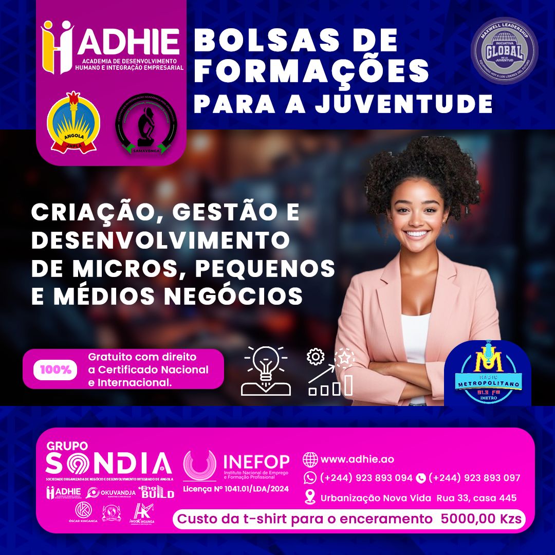ADHIE abre 180 vagas para formação de jovens em gestão, marketing e empreendedorismo